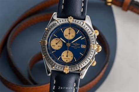 breitling chronomat ref b13047 lunetta oro blu|breitling 81.950 b13047.